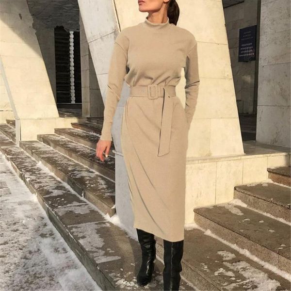 casual dresses women solid warm dress straight knitted long sleeve midi autumn street wear belt ladies office 2021 vestidos, Black;gray
casual dresses women solid warm dress straight knitted long sleeve midi autumn street wear belt ladies office 2021 vestidos, Black;gray