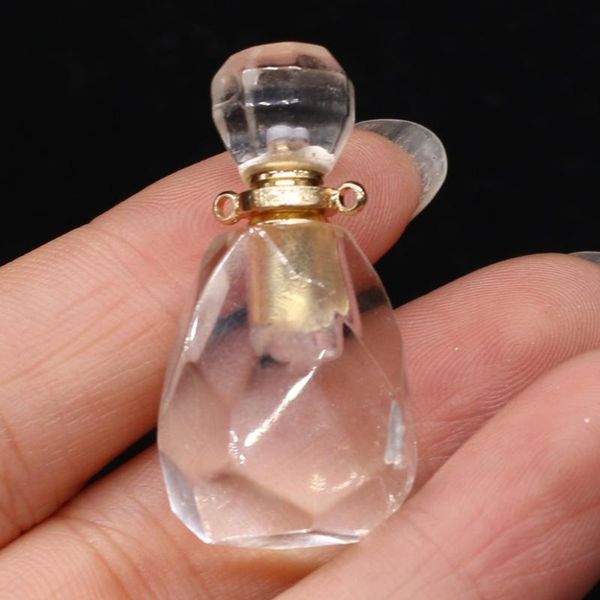 charms natural semi-precious stone clear quartz perfume bottle pendant for essential oil vial jewelry making diy necklace accessories, Bronze;silver
charms natural semi-precious stone clear quartz perfume bottle pendant for essential oil vial jewelry making diy necklace accessories, Bronze;silver