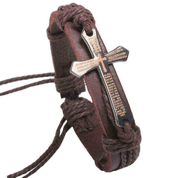 fsunion new fashion men jewelry vintage leather bracelets bangles metal cross jesus bracelet adjustable wax cord brown black, Golden;silver
fsunion new fashion men jewelry vintage leather bracelets bangles metal cross jesus bracelet adjustable wax cord brown black, Golden;silver
