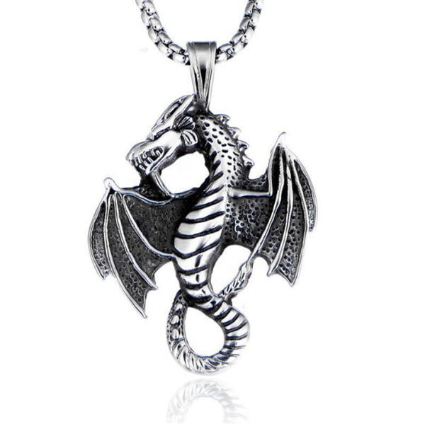 pendant necklaces 100% stainless steel flame dragon personality punk necklace retro boy, Silver
pendant necklaces 100% stainless steel flame dragon personality punk necklace retro boy, Silver