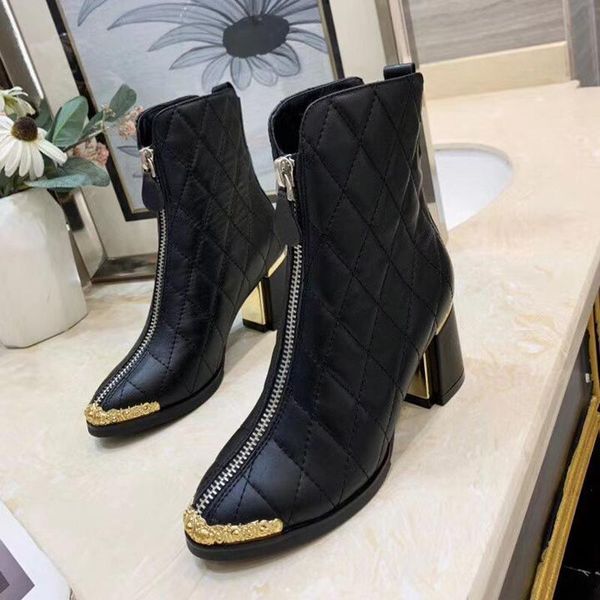 boots autumn winter front zipper fashion women ankle boot metal toe shoes genuine leather woman, Black
boots autumn winter front zipper fashion women ankle boot metal toe shoes genuine leather woman, Black