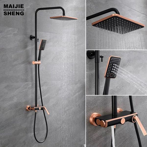 rose gold luxury shower set bathroom bathtun black mixer bath and cold rainfall tap sets
rose gold luxury shower set bathroom bathtun black mixer bath and cold rainfall tap sets