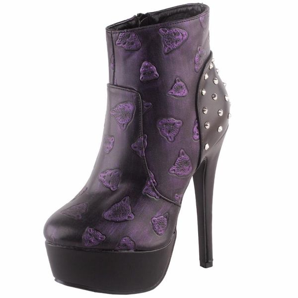 punk black stud leopard head print platform stiletto ankle bootie boot dress shoes
punk black stud leopard head print platform stiletto ankle bootie boot dress shoes