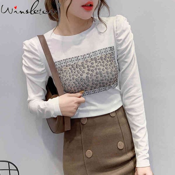 women's t-shirt fall winter korean style t-shirt chic shiny diamonds cotton women ropa mujer sleeve bottoming shirt tees, White
women's t-shirt fall winter korean style t-shirt chic shiny diamonds cotton women ropa mujer sleeve bottoming shirt tees, White