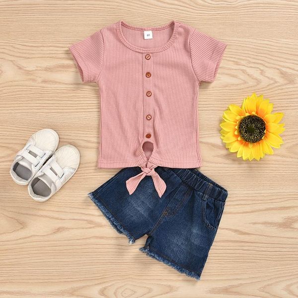 clothing sets baby & children's 1-4years kids girls fashion 2-piece outfit set short sleeve solid color +denim shorts, White
clothing sets baby & children's 1-4years kids girls fashion 2-piece outfit set short sleeve solid color +denim shorts, White