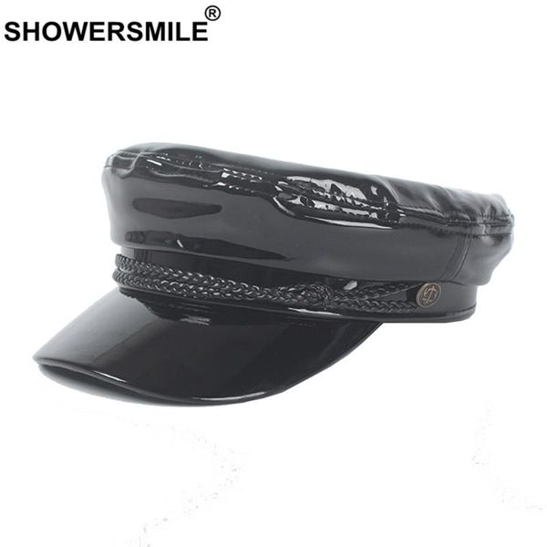 berets showersmile women sailor hat black patent leather military caps female designer british captain adjustable ladies flat, Blue;gray
berets showersmile women sailor hat black patent leather military caps female designer british captain adjustable ladies flat, Blue;gray