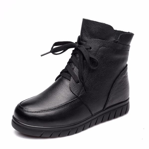 boots women snow vintage genuine leather natural wool fur winter warm ankle for flat mother shoes, Black
boots women snow vintage genuine leather natural wool fur winter warm ankle for flat mother shoes, Black