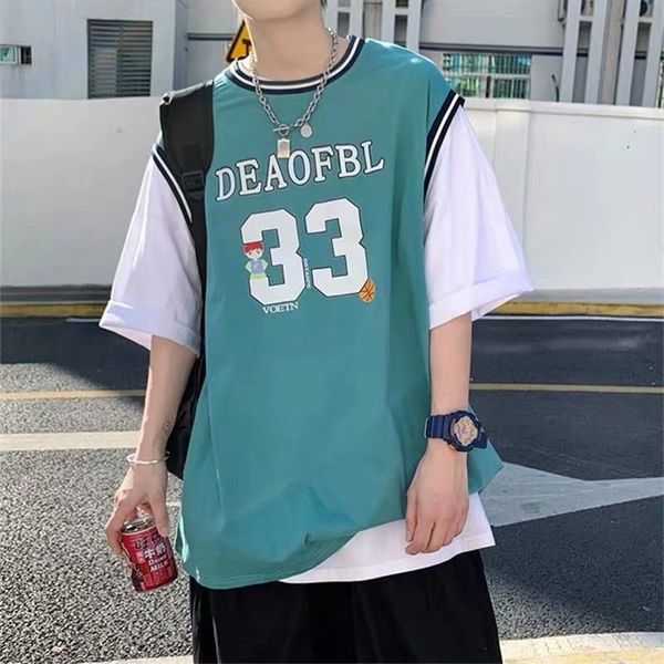 basketball summer vacation two short t-shirts for men's and korean students loose youth leisure half sleeve, Gray
basketball summer vacation two short t-shirts for men's and korean students loose youth leisure half sleeve, Gray