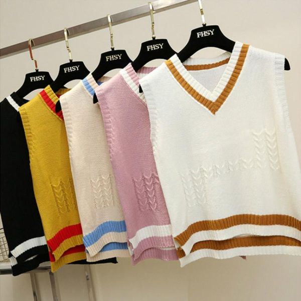women's vests 2021 women autumn winter casual gilet female elegant sleeveless o-neck knitted sweater lady loose solid slim waistcoat g5, Black;white
women's vests 2021 women autumn winter casual gilet female elegant sleeveless o-neck knitted sweater lady loose solid slim waistcoat g5, Black;white