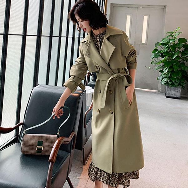 women's trench coats chic women coat casual long outerwear loose overcoat autumn winter fashion double-breasted windbreaker femme, Tan;black
women's trench coats chic women coat casual long outerwear loose overcoat autumn winter fashion double-breasted windbreaker femme, Tan;black