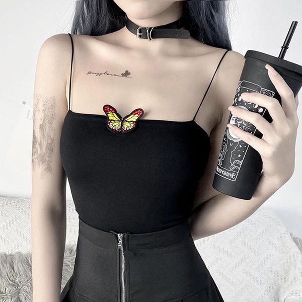 women's tanks & camis summer suspenders strapless slim waistcoat women fashion butterfly embroidery sleeveless short blouse, White
women's tanks & camis summer suspenders strapless slim waistcoat women fashion butterfly embroidery sleeveless short blouse, White