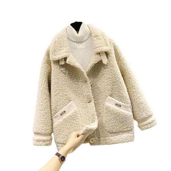 women's jackets lamb plush fur jacket female 2021 autumn and winter granular velvet long-sleeved coat single-breasted lapel pocket thic, Black;brown
women's jackets lamb plush fur jacket female 2021 autumn and winter granular velvet long-sleeved coat single-breasted lapel pocket thic, Black;brown