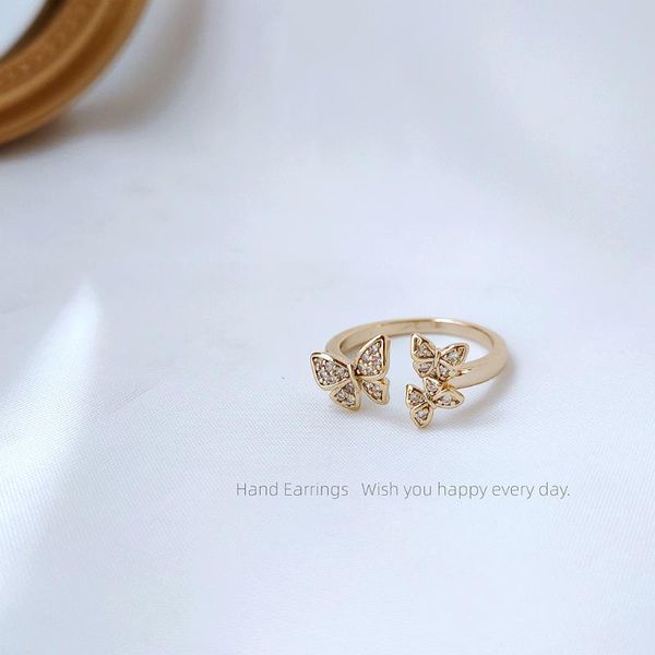 cluster rings shiny side fashion brand jewelry zirconia butterfly engagement for women gift adjustable open simple style, Golden;silver
cluster rings shiny side fashion brand jewelry zirconia butterfly engagement for women gift adjustable open simple style, Golden;silver