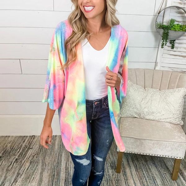 women's blouses & shirts women tie-dye cardigan blouse 2021 autumn causal half sleeve long summer beach female clothing fl60, White
women's blouses & shirts women tie-dye cardigan blouse 2021 autumn causal half sleeve long summer beach female clothing fl60, White