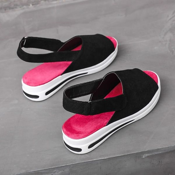 sandals 2021 summer comfortable and cool casual suede solid color mid-heel wedge with round toe women's, Black
sandals 2021 summer comfortable and cool casual suede solid color mid-heel wedge with round toe women's, Black