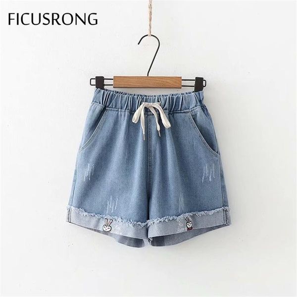 women's jeans ficusrong women cartoon short pants lady straight elastic waist mid loose casual lace-up cotton denim shorts 2021, Blue
women's jeans ficusrong women cartoon short pants lady straight elastic waist mid loose casual lace-up cotton denim shorts 2021, Blue
