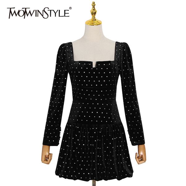 twotwinstyle dot elegant dress for women square collar long sleeve high waist casual mini dresses female autumn fashionable 210517, Black;gray
twotwinstyle dot elegant dress for women square collar long sleeve high waist casual mini dresses female autumn fashionable 210517, Black;gray