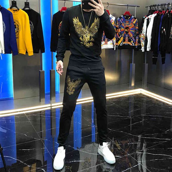hoodies men's fashionable suit of fine versatile young eagle drill heavy technology long-sleeve pants two handsome male, Black
hoodies men's fashionable suit of fine versatile young eagle drill heavy technology long-sleeve pants two handsome male, Black