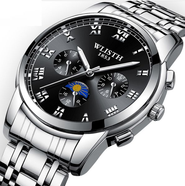 wlisth brand quartz mens watch with non working subdials luminous dial life waterproof stainless steel bracelet business wrist watches, Slivery;brown
wlisth brand quartz mens watch with non working subdials luminous dial life waterproof stainless steel bracelet business wrist watches, Slivery;brown
