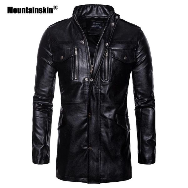men's fur & faux mountainskin motorcycle pu coat 2021 spring mens leather jacket fashion long outerwear male brand clothing sa879, Black
men's fur & faux mountainskin motorcycle pu coat 2021 spring mens leather jacket fashion long outerwear male brand clothing sa879, Black
