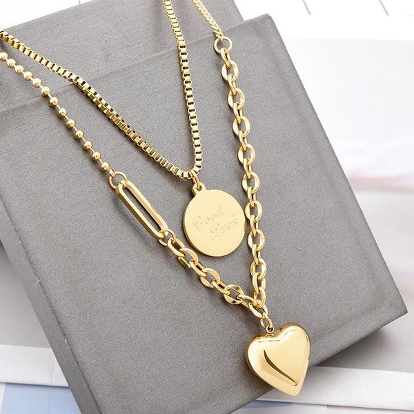 chains simple stainless steel letter round card love necklace female pendant two-in-one double-layer chain lobster clasp two-wear item, Silver
chains simple stainless steel letter round card love necklace female pendant two-in-one double-layer chain lobster clasp two-wear item, Silver
