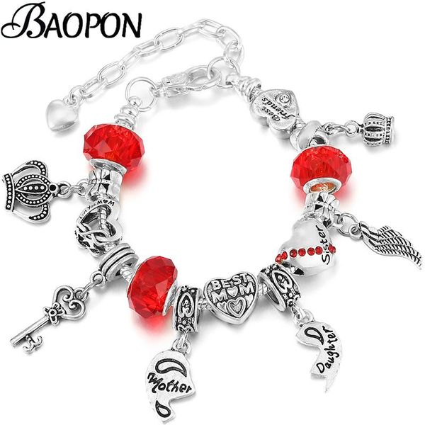 charm bracelets luxurious sister mother daughter pendant bracelet with mom beads for women jewelry pulseras special offer, Golden;silver
charm bracelets luxurious sister mother daughter pendant bracelet with mom beads for women jewelry pulseras special offer, Golden;silver