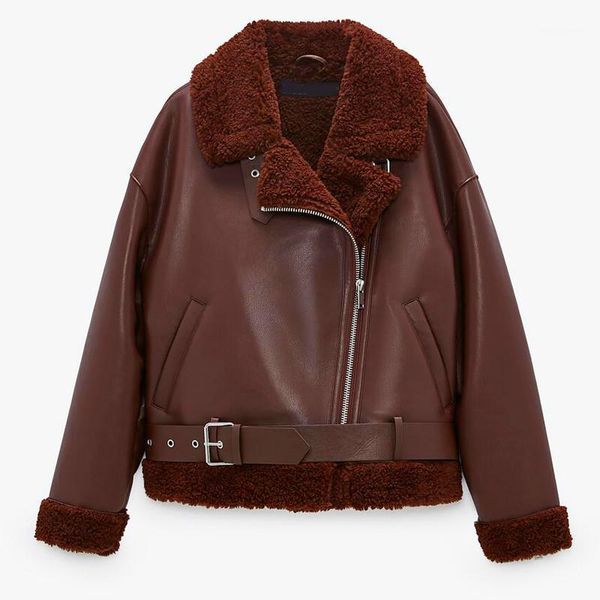 autumn winter women thick black faux leather jacket casual with belt zipper warm lambswool biker coat female loose outwear women's &
autumn winter women thick black faux leather jacket casual with belt zipper warm lambswool biker coat female loose outwear women's &