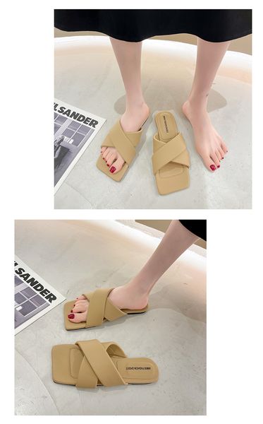 women slippers 2021 summer fashion design cross band open toe flats vintage casual slides outdoor beach female flip flops fgh34325, Black
women slippers 2021 summer fashion design cross band open toe flats vintage casual slides outdoor beach female flip flops fgh34325, Black
