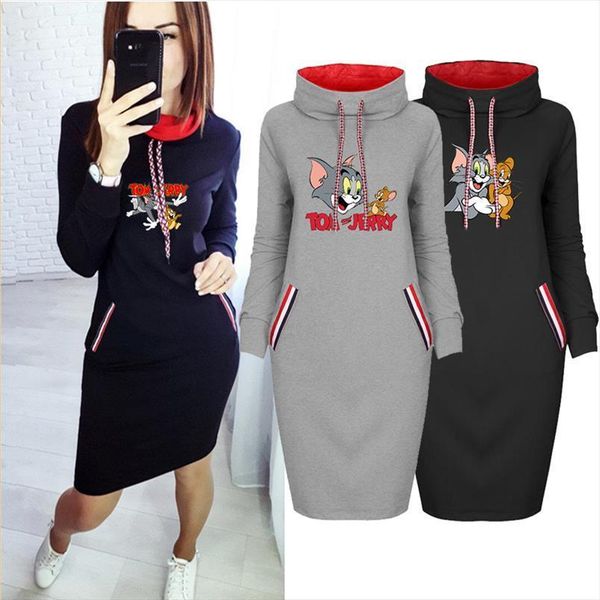 cartoon jerry mouse cat womens dress tom print bodycon fall winter plus size casual dresses long sleeve robes elegant vestidos, Black;gray
cartoon jerry mouse cat womens dress tom print bodycon fall winter plus size casual dresses long sleeve robes elegant vestidos, Black;gray