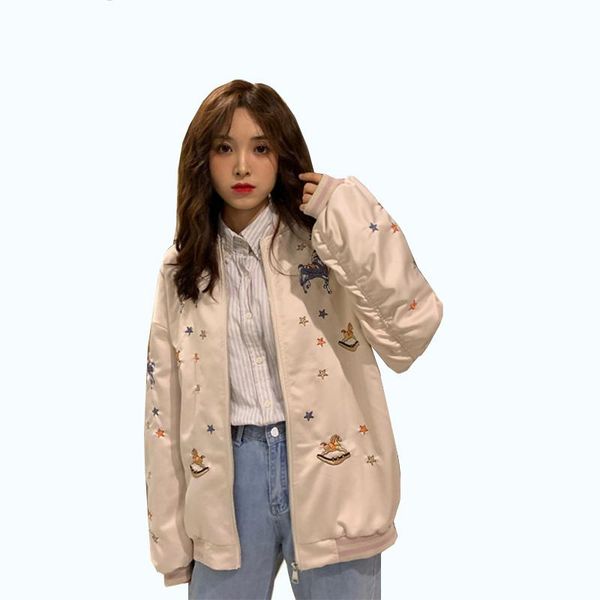 women's jackets harajuku baseball uniform basic jacket women embroidered long sleeve coats spring autumn fashion grunge style female ou, Black;brown
women's jackets harajuku baseball uniform basic jacket women embroidered long sleeve coats spring autumn fashion grunge style female ou, Black;brown