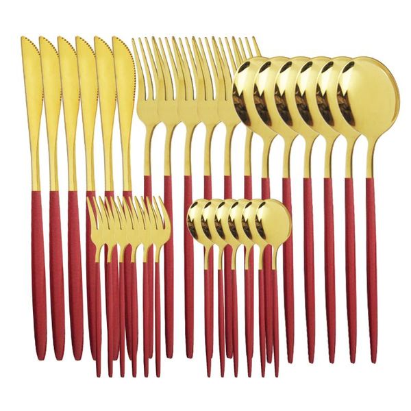 dinnerware sets red gold cutlery mirror flatware stainless steel tableware kitchen silverware knife coffee spoon cake fork
dinnerware sets red gold cutlery mirror flatware stainless steel tableware kitchen silverware knife coffee spoon cake fork