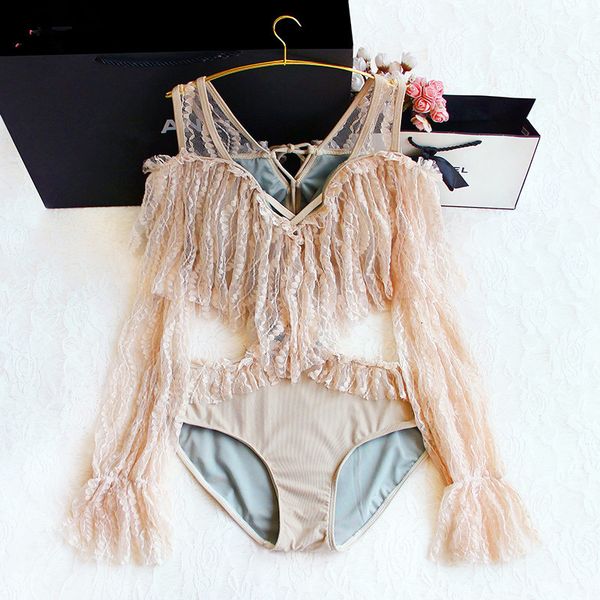 swimwear new wowen ruffled one-piece swimwear lace long-sleeved bathing suit deep v-neck push up bikini swimsuit beach seaside, White;black
swimwear new wowen ruffled one-piece swimwear lace long-sleeved bathing suit deep v-neck push up bikini swimsuit beach seaside, White;black