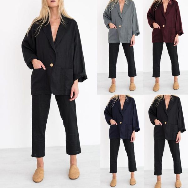 women's suits & blazers 2021 lapel suit women's jacket zaraing loose and simple style american female coat winter, White;black
women's suits & blazers 2021 lapel suit women's jacket zaraing loose and simple style american female coat winter, White;black