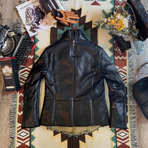 men's leather & faux original ecological lamb fur collar integrated cultivate one's morality mao qiu dong coat, Black
men's leather & faux original ecological lamb fur collar integrated cultivate one's morality mao qiu dong coat, Black
