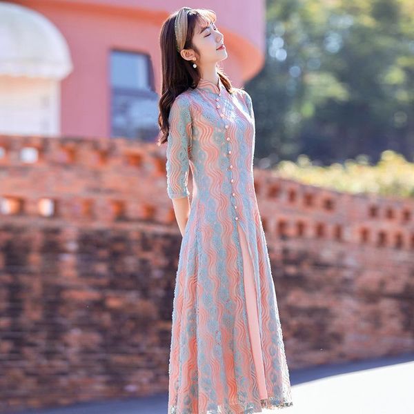 ethnic clothing half sleeve vietnamese young girls yai qipao lace cheongsam, Red
ethnic clothing half sleeve vietnamese young girls yai qipao lace cheongsam, Red