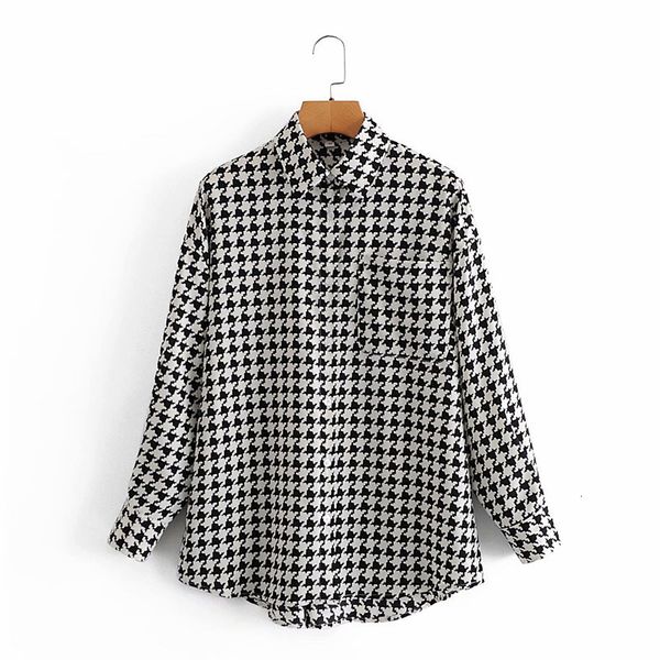 women's blouses & shirts fashion simple casual houndstooth lapel printed loose shirt size xs-l 07o1, White
women's blouses & shirts fashion simple casual houndstooth lapel printed loose shirt size xs-l 07o1, White