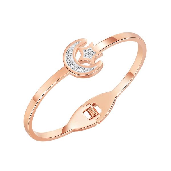 luxury moon stars ot buckle titanium steel cuff bracelets sainless steel jewelry fashion 18k rose gold glittering zircon diamond pulseiras f, Black
luxury moon stars ot buckle titanium steel cuff bracelets sainless steel jewelry fashion 18k rose gold glittering zircon diamond pulseiras f, Black