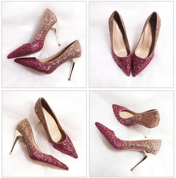 dress shoes gold rose woman high heels pumps bling paillette stiletto brides maid slip-on female wedding, Black
dress shoes gold rose woman high heels pumps bling paillette stiletto brides maid slip-on female wedding, Black