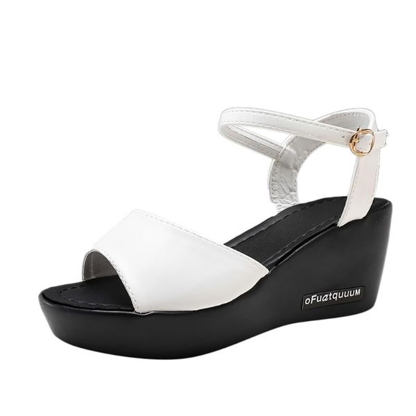 fashion women buckle strap high heel outdoor leisure solid color round head wild sandals casual wedge belt platform shoes, Black
fashion women buckle strap high heel outdoor leisure solid color round head wild sandals casual wedge belt platform shoes, Black