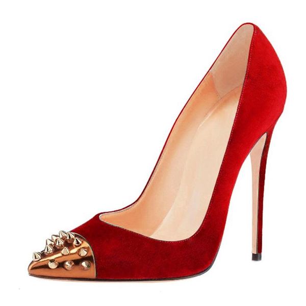 dress shoes luxury gold rivets pointy high heel red black pink suede 12cm stiletto heels spikes customized
dress shoes luxury gold rivets pointy high heel red black pink suede 12cm stiletto heels spikes customized