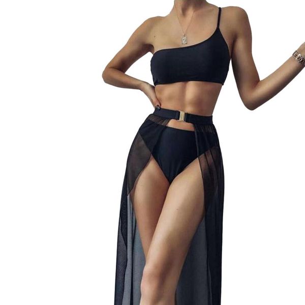women's swimwear itranyee 3 piece swimsuit women gothic black padded bikini brazilian summer bathing suit with cover up skirts 2021, White;black
women's swimwear itranyee 3 piece swimsuit women gothic black padded bikini brazilian summer bathing suit with cover up skirts 2021, White;black
