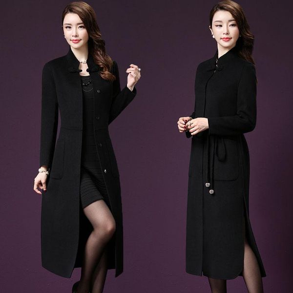 women's wool & blends autumn winter coat women vintage single breasted long red jacket female plus size overcoat 4xl, Black
women's wool & blends autumn winter coat women vintage single breasted long red jacket female plus size overcoat 4xl, Black