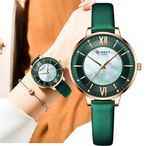 wristwatches curren ladies watches green quartz wrist women luxury clock elegant charming leather 2021, Slivery;brown
wristwatches curren ladies watches green quartz wrist women luxury clock elegant charming leather 2021, Slivery;brown