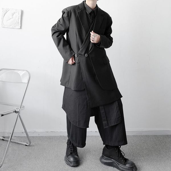 new men's niche irregular deconstruction japan suit coat autumn fashion men's casual black loose design blazer 9y9270, White;black
new men's niche irregular deconstruction japan suit coat autumn fashion men's casual black loose design blazer 9y9270, White;black
