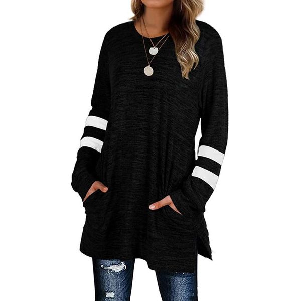 women's t-shirt womens t shirt casual striped printed long sleeve side split shirts with pocket o neck autumn plus size tunic, White
women's t-shirt womens t shirt casual striped printed long sleeve side split shirts with pocket o neck autumn plus size tunic, White