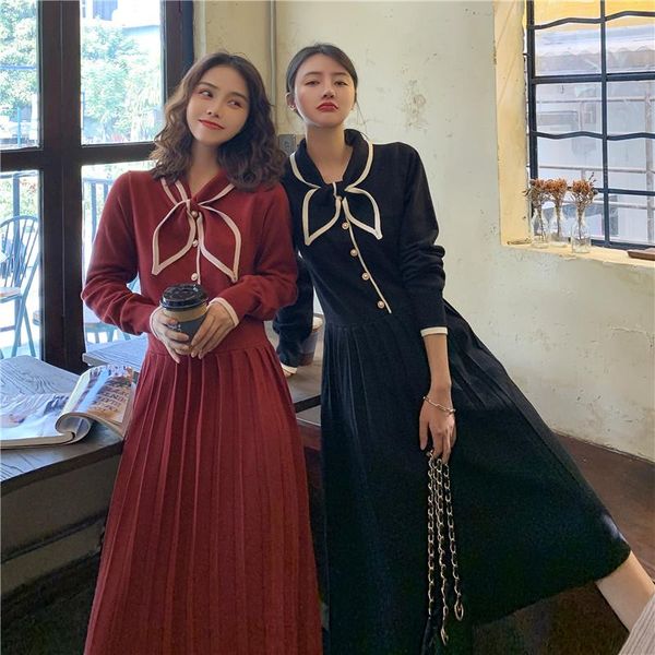 sannian women dress 2021 autumn pleated stitching a-line knitted waist long-sleeved bellflower dresses clothes casual, Black;gray
sannian women dress 2021 autumn pleated stitching a-line knitted waist long-sleeved bellflower dresses clothes casual, Black;gray