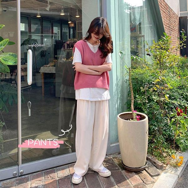 women's pants & capris sml 3 colors 2021 korean style solid color suit straight trouser female spring high waist long womens (x1153), Black;white
women's pants & capris sml 3 colors 2021 korean style solid color suit straight trouser female spring high waist long womens (x1153), Black;white