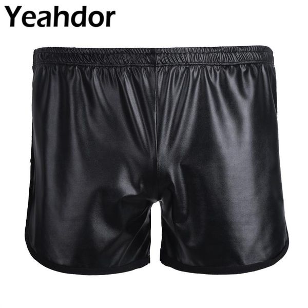 mens casual shorts summer male boxers shiny faux leather back pocket homme lounge workout fitness sports men's, White;black
mens casual shorts summer male boxers shiny faux leather back pocket homme lounge workout fitness sports men's, White;black