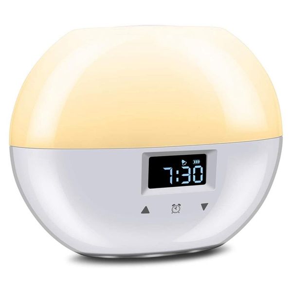 other clocks & accessories alarm clock wake up light,8 music and 9 colours led light bedside lamp with press control function, white
other clocks & accessories alarm clock wake up light,8 music and 9 colours led light bedside lamp with press control function, white