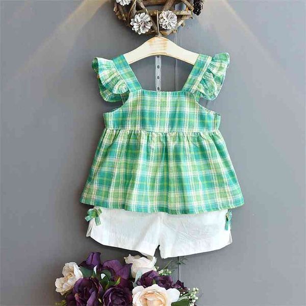 summer kid clothes sleeveless plaid short 2pcs clothing sets girl for girls children suit 210528, White
summer kid clothes sleeveless plaid short 2pcs clothing sets girl for girls children suit 210528, White
